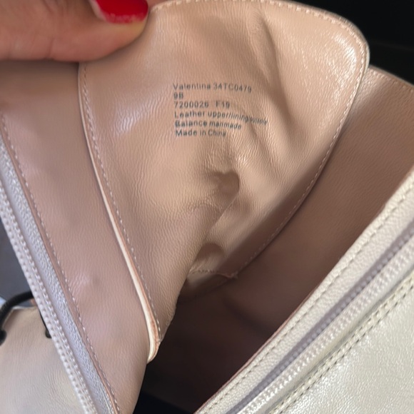 Taryn Rose Cream Lace Up Boots with Thick Sole and Textured Material - Picture 10 of 12